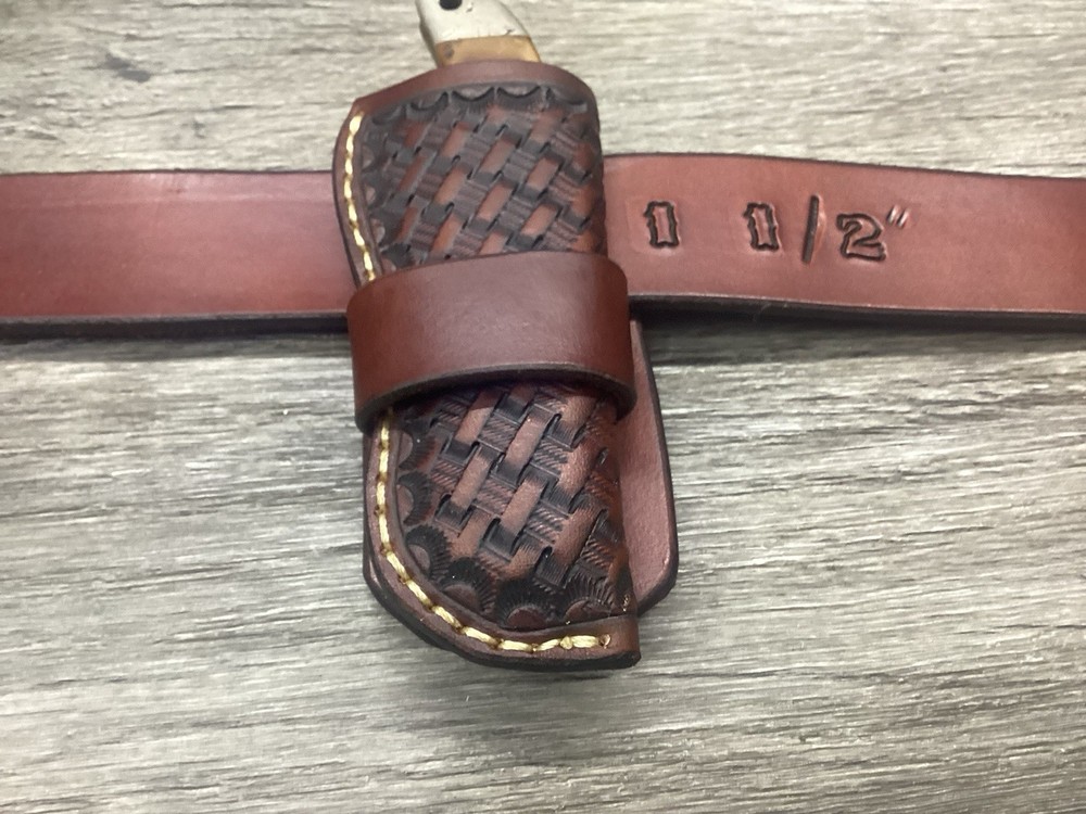 Leather Folding Knife Case Sheath Folding Hunter 5 1/4" Size (Sheath Only)