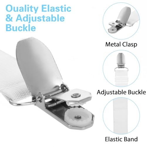 Ironing Board Cover Fasteners Binding 4 PC Elastic Straps Clips Keep Cushions