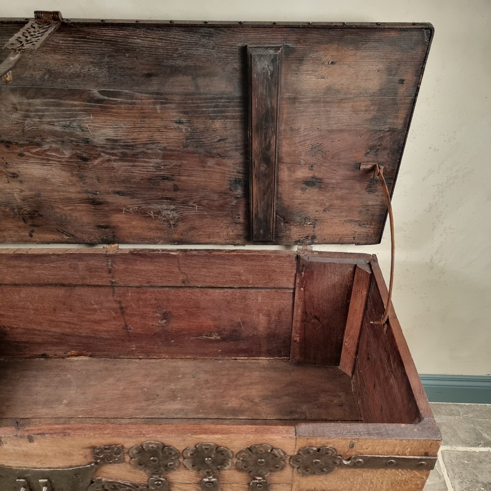A 16th Century Iron Bound Coffer.