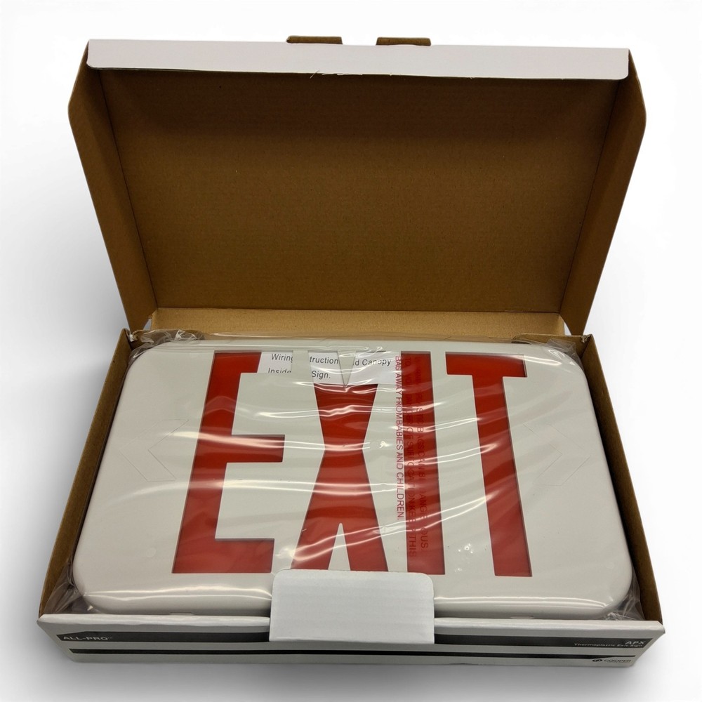 NEW Cooper Lighting APX7R Pro Self Powered LED Exit Sign 120/277V Single Double