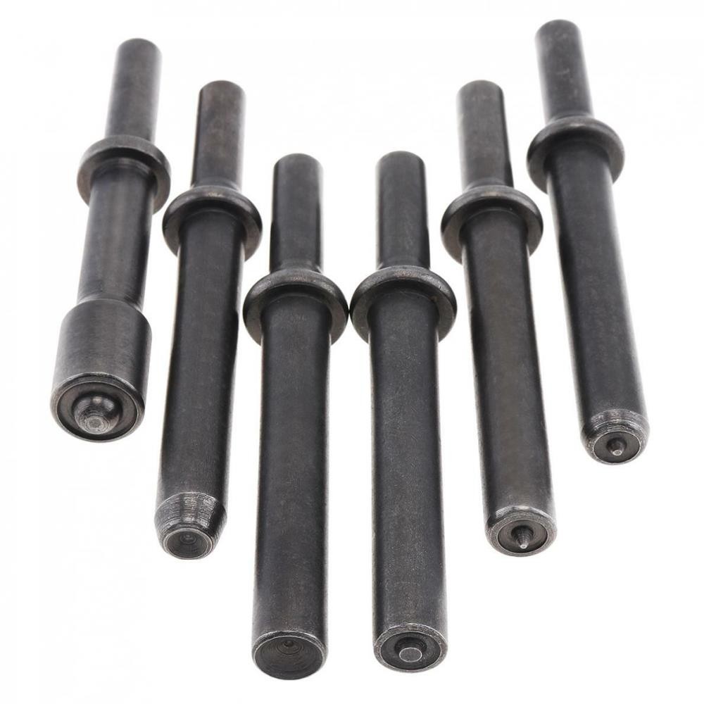 6pcs/set Hard 45# Steel Solid Air Rivet Impact Head Support Pneumatic Tool New