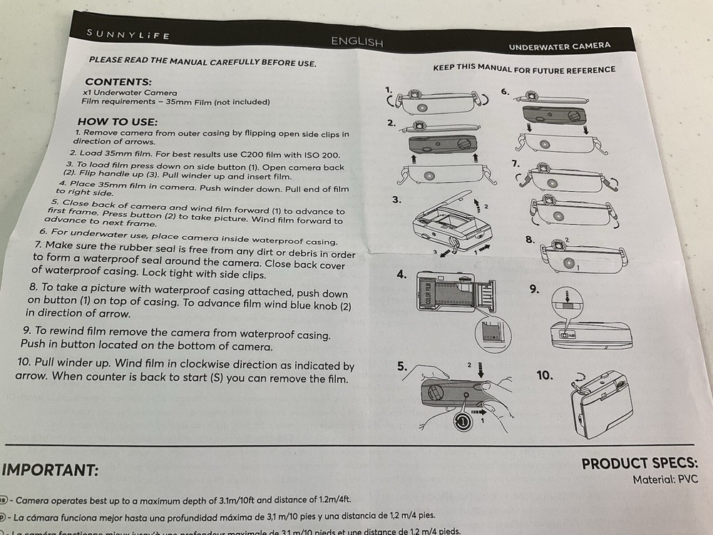 SUNNYLIFE Kid’s Underwater Camera. Never Used.