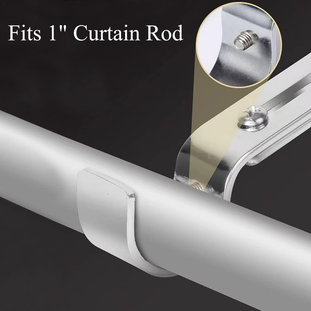 Curtain Rod Brackets for Adjustable, 2 Pack Premium Bracket Silver