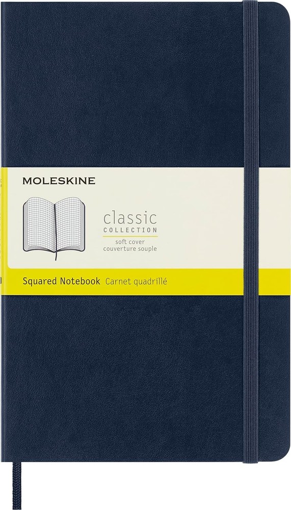 Classic Notebook, Soft Cover, Lar Squared/Grid, Sapphire Blue,