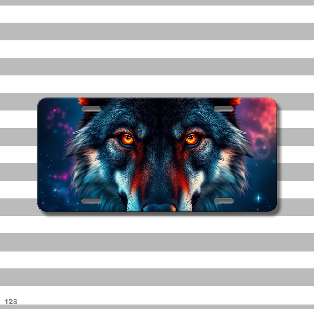 Hyperrealistic Wolf License Plate Optional Text Decorative Plate Gift Idea