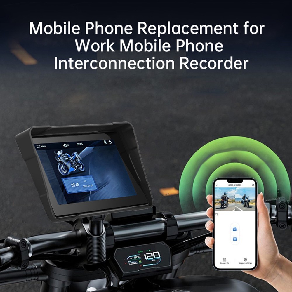 Motorcycle Navigation Display Screen for For Carplay with Tire Pressure Sensor