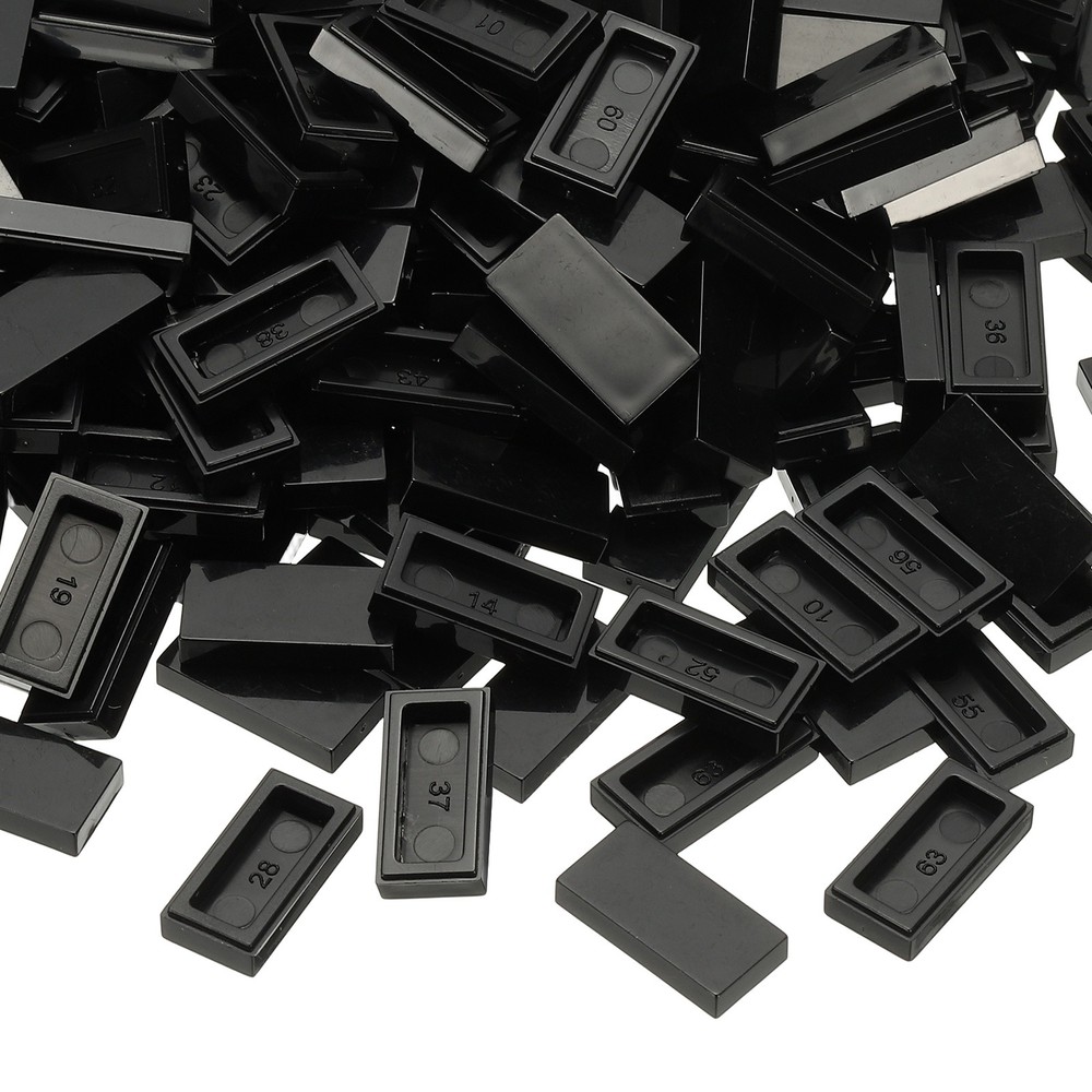 370 Pcs 1x2 Square Black Flat Blocks Bulk for Building Floor