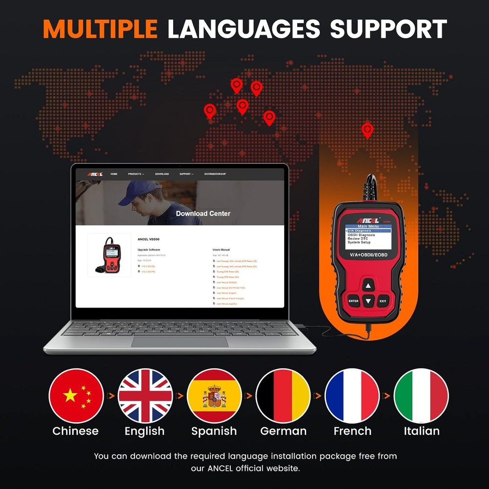 OBD2 Fault Code Reader Scanner Engine ABS SRS EPB Oil Reset Car Diagnostic Tool