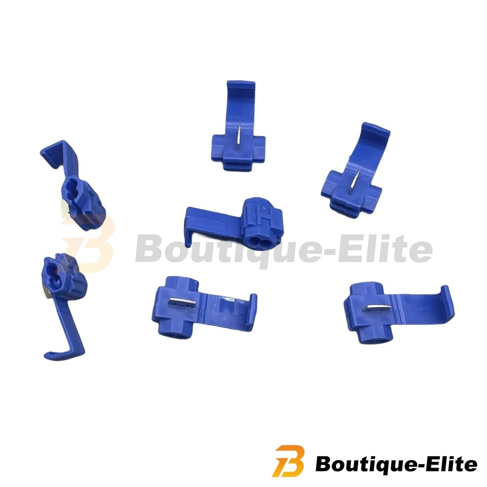 100-PCS Blue Electrical Cable Connectors Quick Splice Lock Wire Terminals Crimp