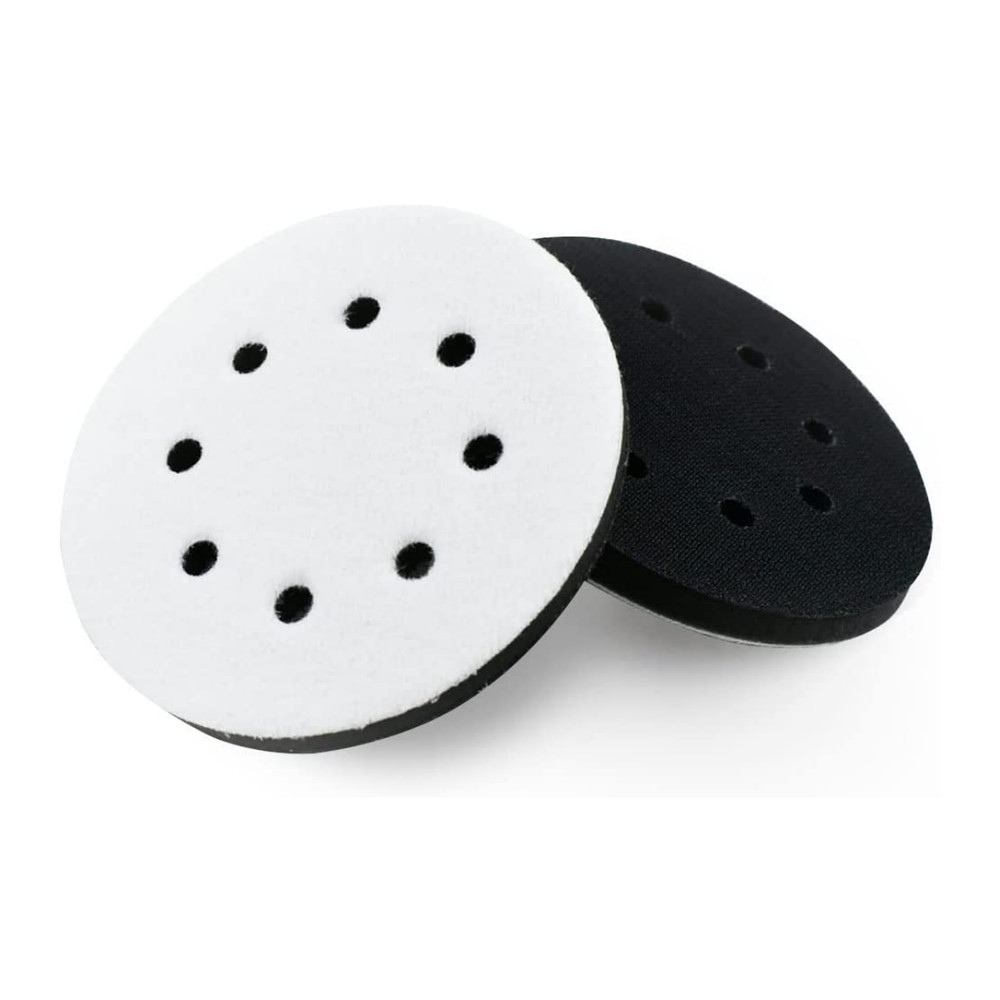 2Pcs 5 Inch 8Hole Soft Interface Pad Hook Loop Sponge Cushion Buffer Backing Pad