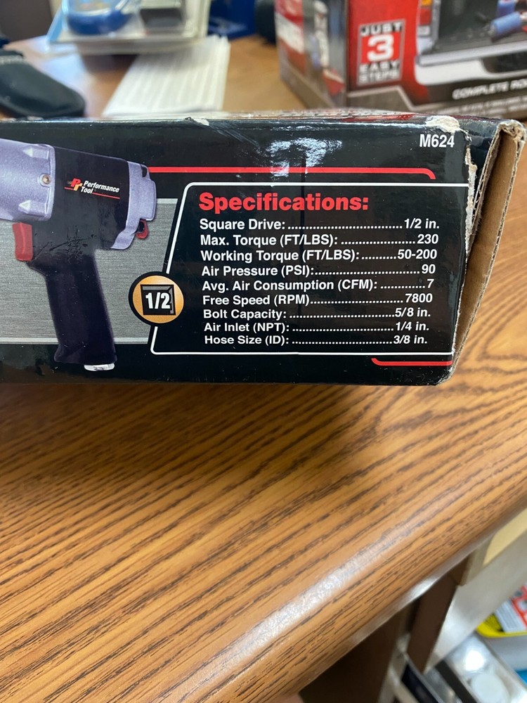 PERFORMANCE TOOL TWIN HAMMER 1/2" IMPACT WRENCH M624
