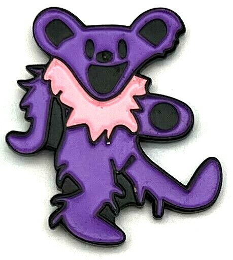 Grateful Dead Purple Dancing Bear Lapel Hat Pin