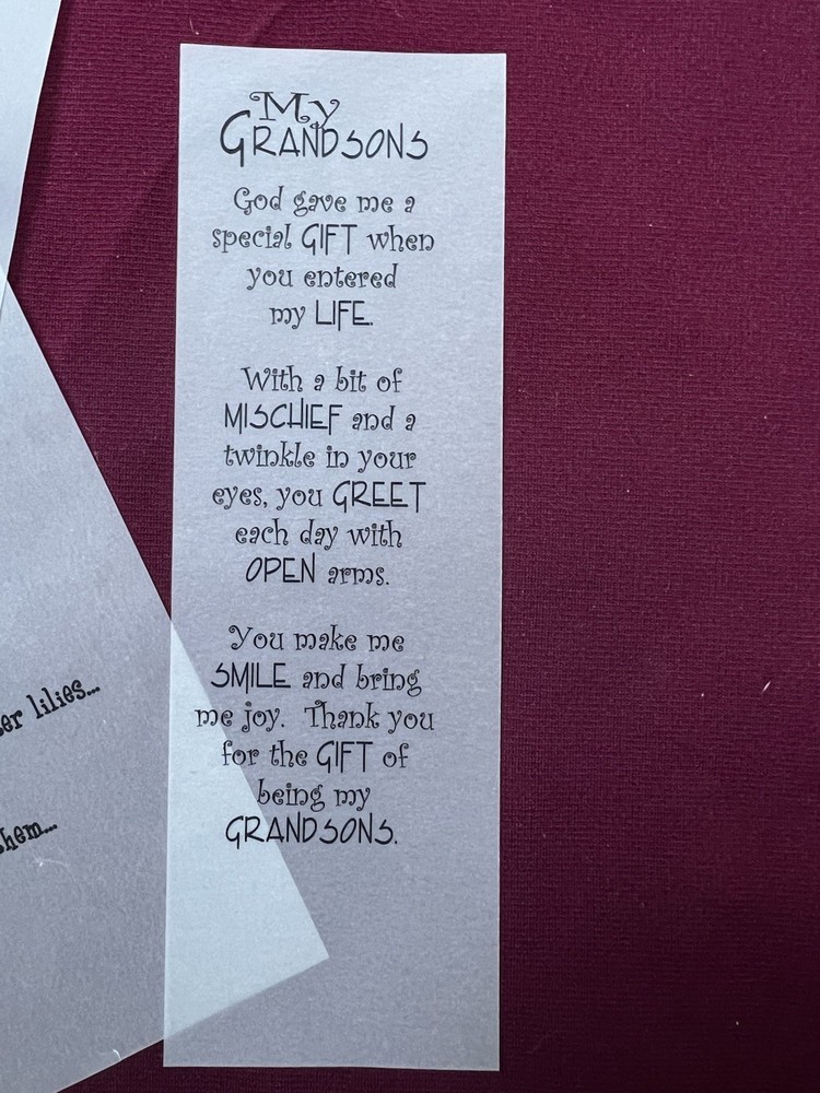 Scrapbooking Grandparent Rub-ons