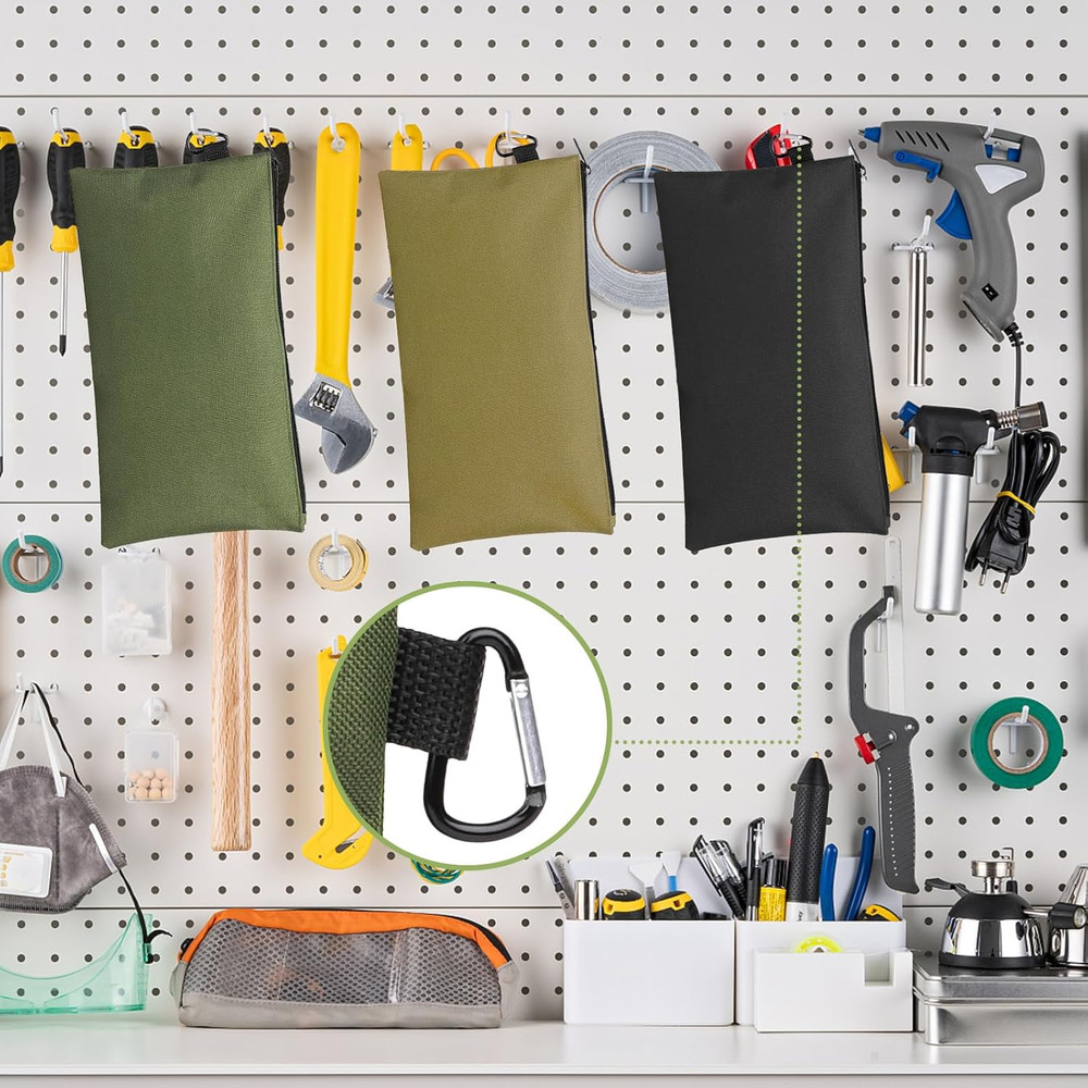 3 Pack Tool Pouch, Premium Small Tool Bag, Multipurpose Zipper Pouches