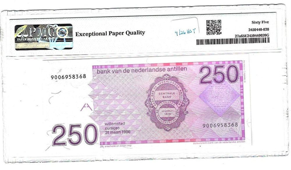 Netherlands Antilles Notes P-27a PMG 65