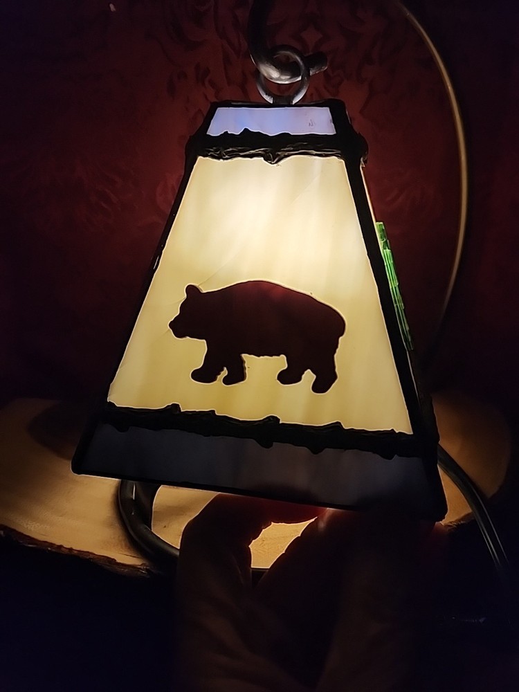 Forest Themed Stained Glass Mini Decorative Accent Night Light Read Description