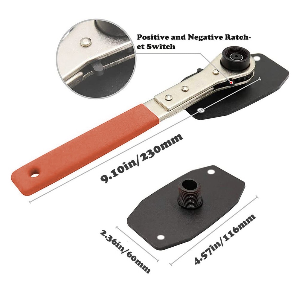 Handle Brake Caliper Press Compression Tool 360° Swing Orange Ratchet Car Tool