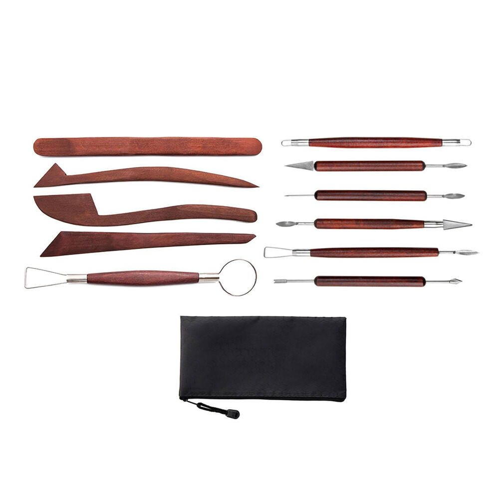 12Pcs Clay Sculpting Tools Trimming Pottery Carving Tool Set for Beginners
