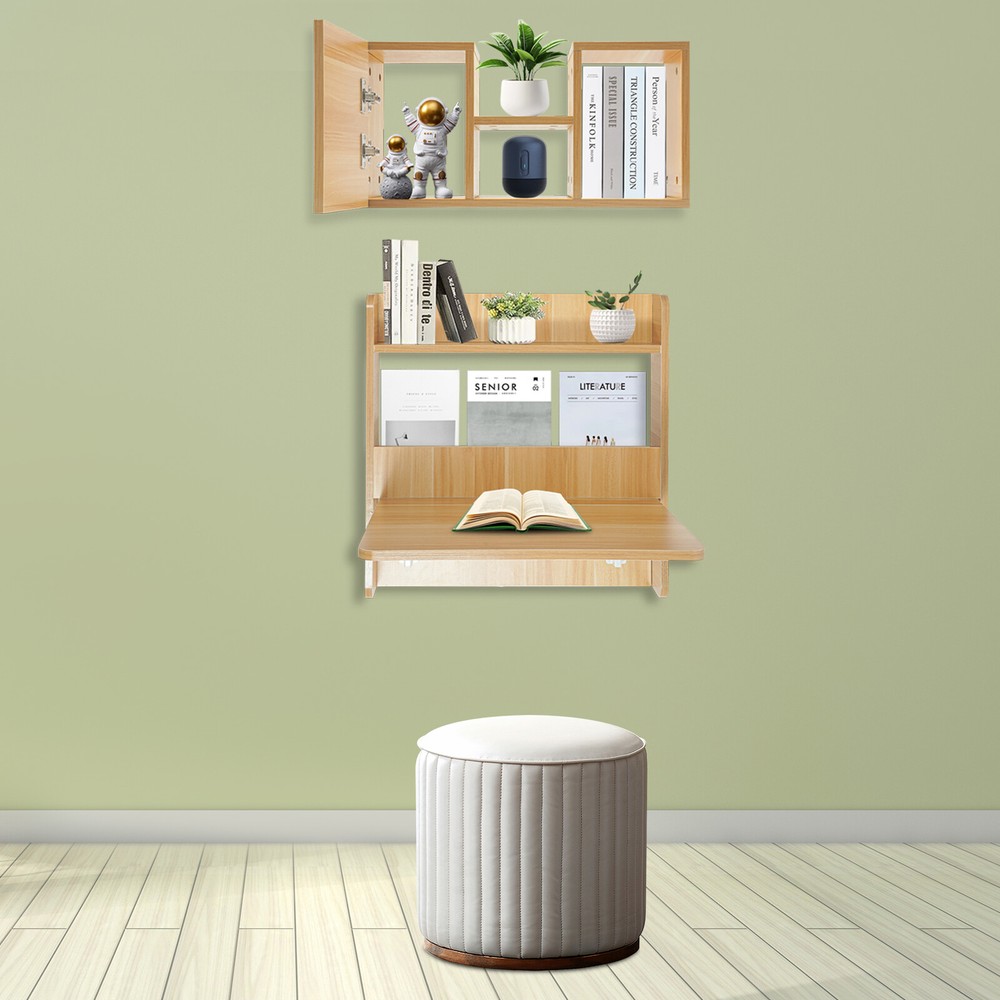 Wall Mounted Bookshelf Folding Space Saving Wall Mounted Table Laptop Desk