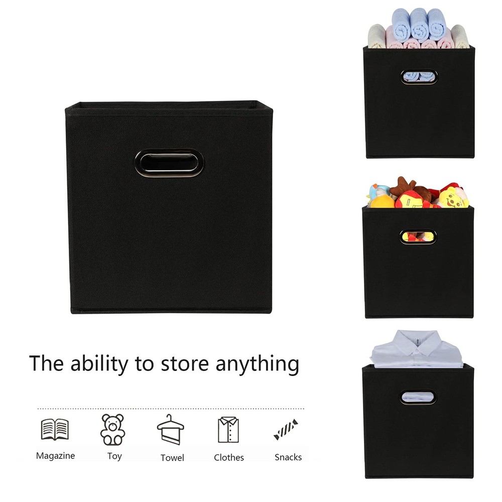 Yunkeeeper storage bins Cubes, Fabric Cube Organizer with Handle, Foldable Cu...