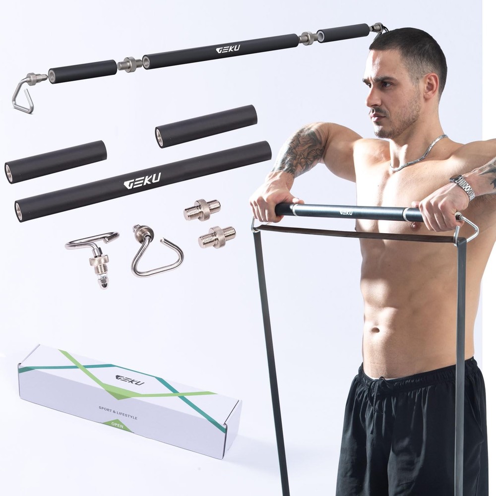 Resistance Band Bar, Length-Adjustable Detachable Heavy Duty Workou Fast Ship