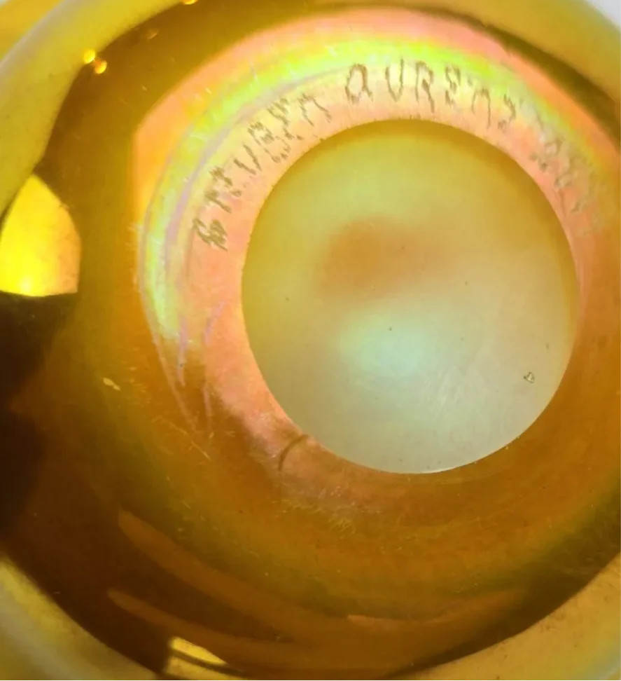 Signed Steuben Aurene Bowl