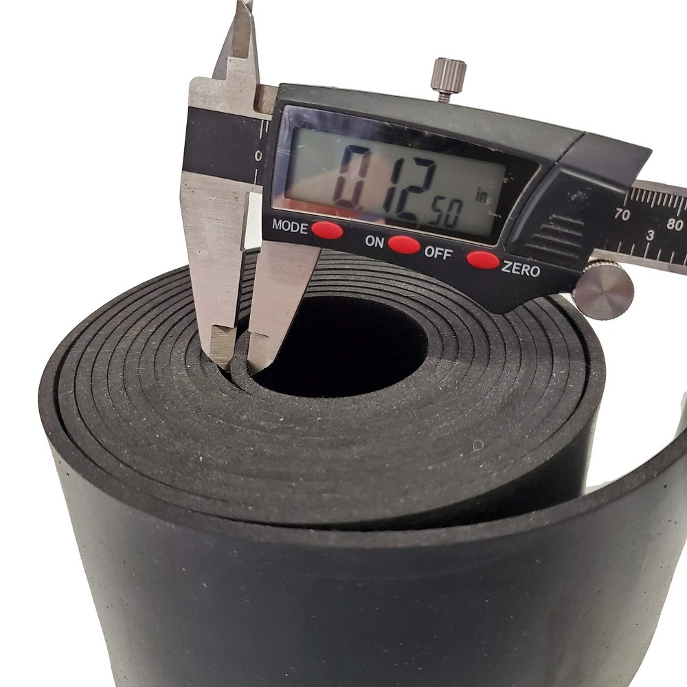 Neoprene Rubber Strip Solid 1/2" Thick x 3" wide x 10 ft long 60A Duro, Black