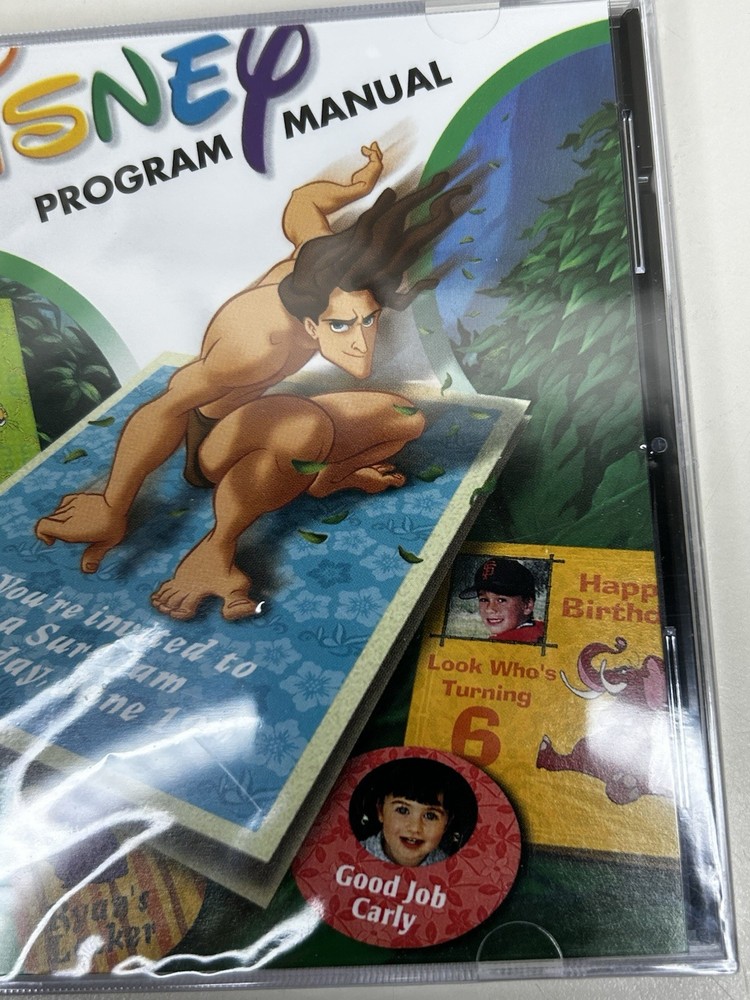 Disney Print Studio Tarzan PC CD Rom Program Manual Software Vintage