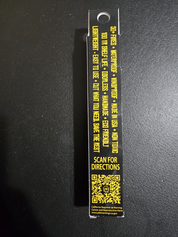 Black Beard Fire Starters Single Fire Rope Black 50+ fires each