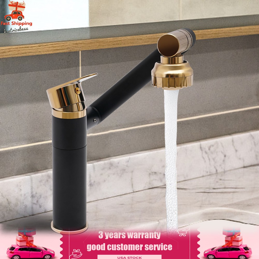 360?? Bathroom Sink Faucet Single Handle Waterfall Vanity Basin Mixer 2 Function