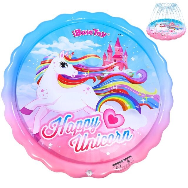 Unicorn Pattern Splash Playmat Sprinkler (68" Diameter)