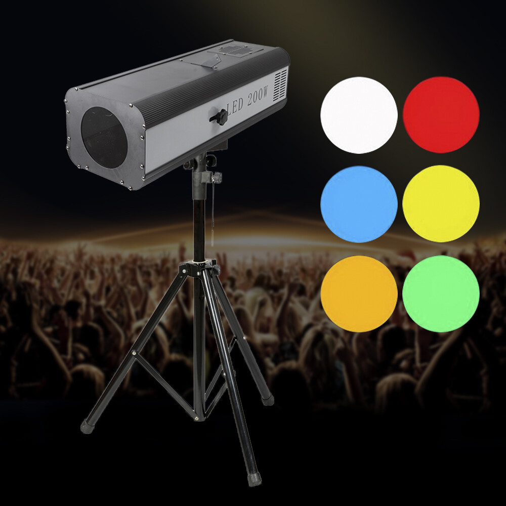 200W LED Follow Spot Light Manual Control Spotlight Stage Light Adjustable