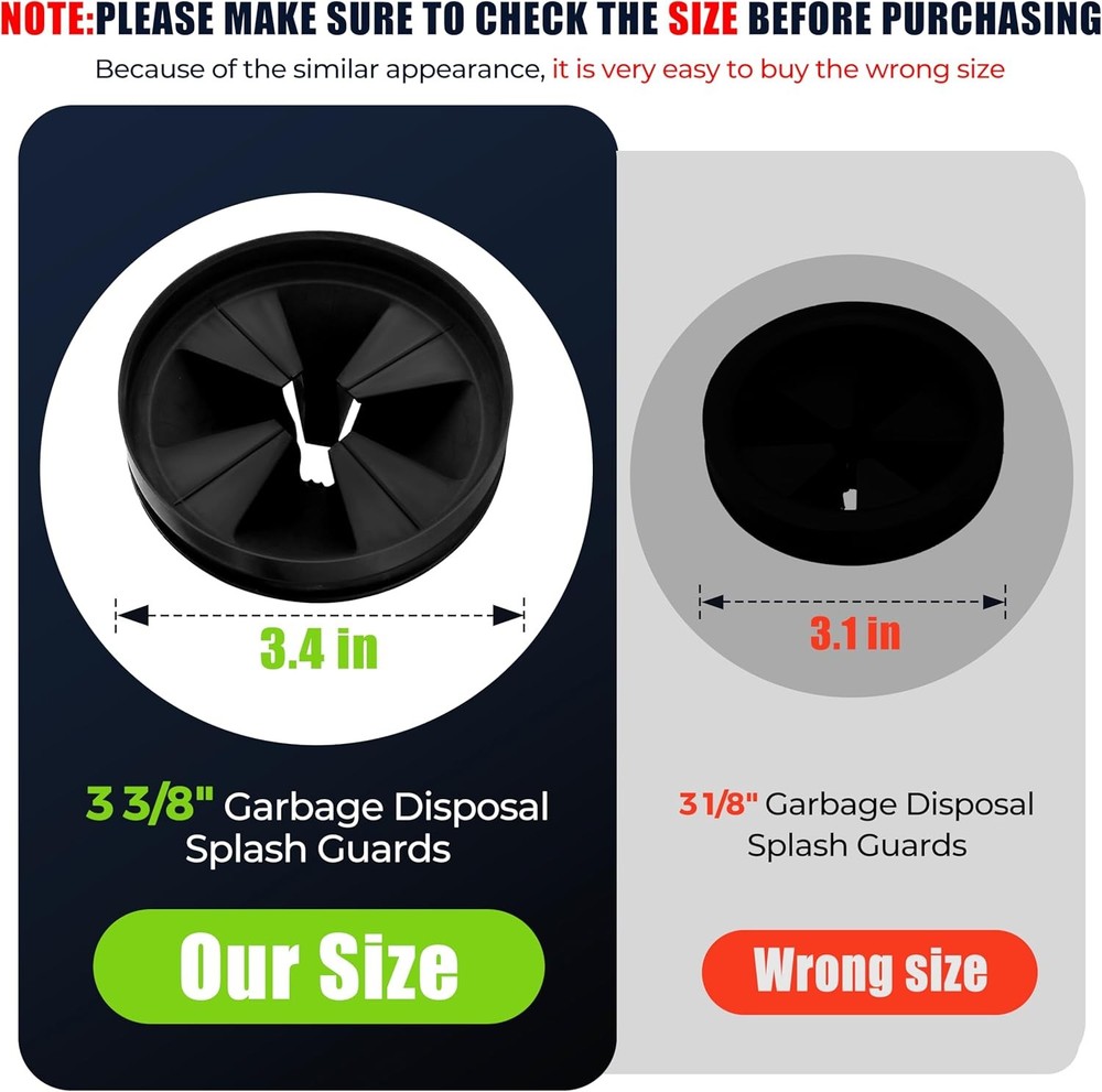 Garbage Disposal Splash Guard 3-3/8in Sink Baffle Replacement for InSinkErator