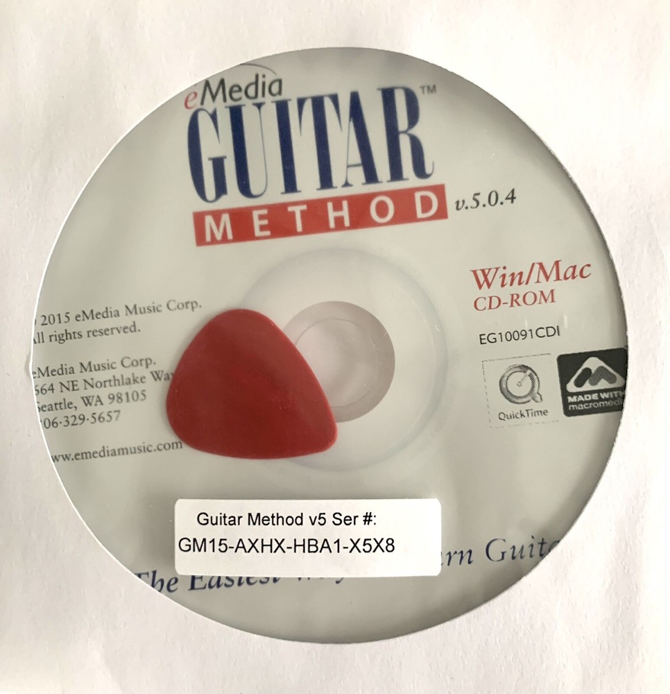 eMedia Guitar Method v5 for PC, Mac — Disc Only Unused