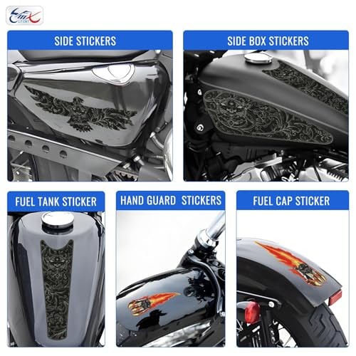 Skull Motorcycle Gas Tank Graphics Fuel Oil Tank Pad Decals for Harley