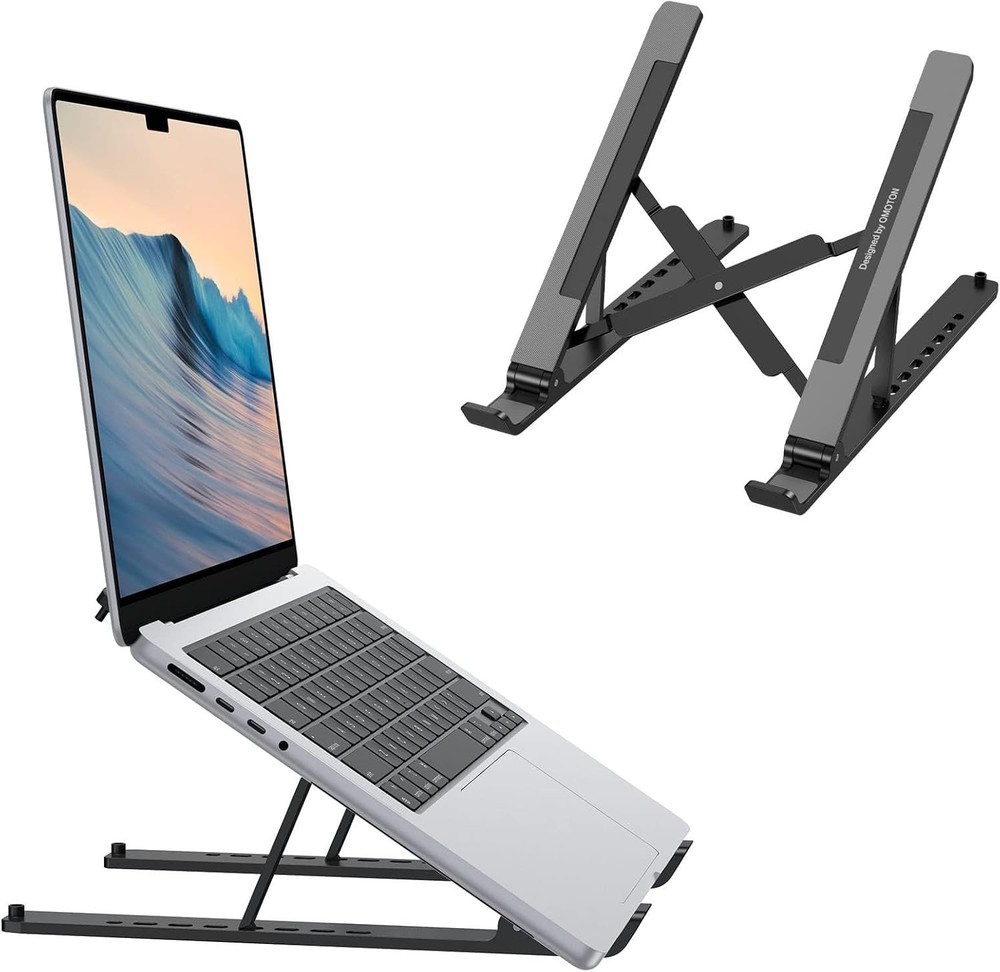 Foldable Laptop Riser with 7 Adjustable Heights - Compatible with All Laptops