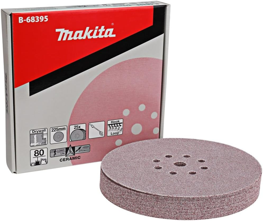 B-68541 9" round Abrasive Disc, Hook & Loop, 80 Grit, 25/Pk