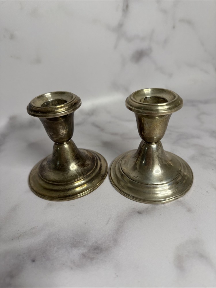 Gorham Sterling Silver Weighted Pair Candle Holders Sticks 455g