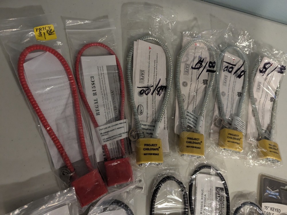 Assorted Cable Gun Locks AS PICTURED QTY 12