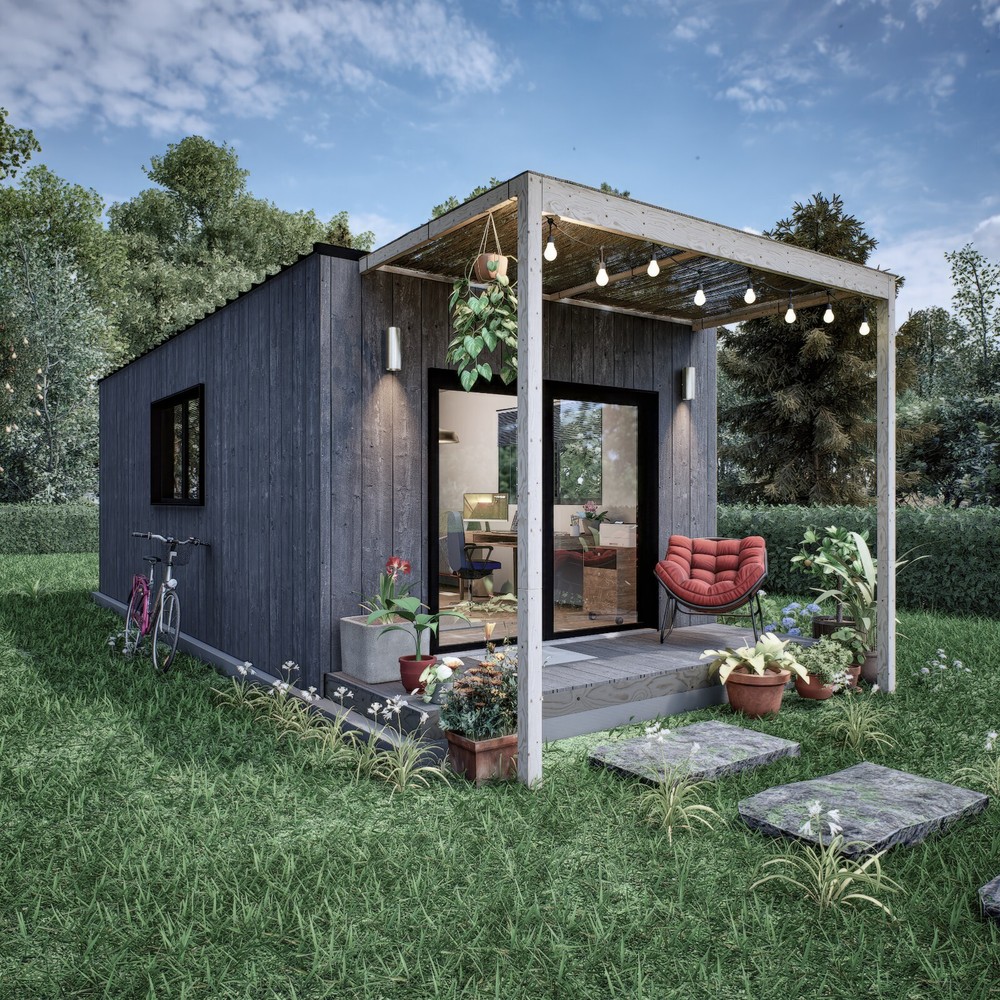 Tiny Office Plan, 12’ x 24’ Small Office Plans, Tiny House Plans, Hard Copy