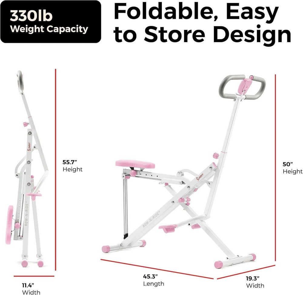 Compact Smart Row-N-Ride: Adjustable Glute and Leg Trainer with App Connectivity