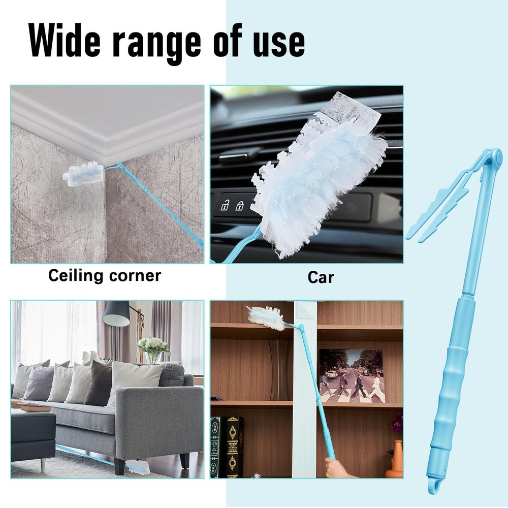 4 Pcs 3 ft Replacement Handles Compatible with Duster Refills, Extendable Lon...