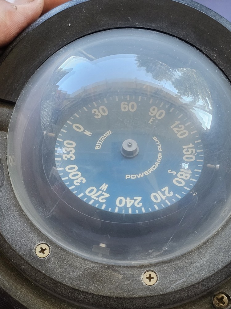 Vintage Ritchie Powerdamp Plus SS-1000 Marine Compass Pre Owned Untested V4