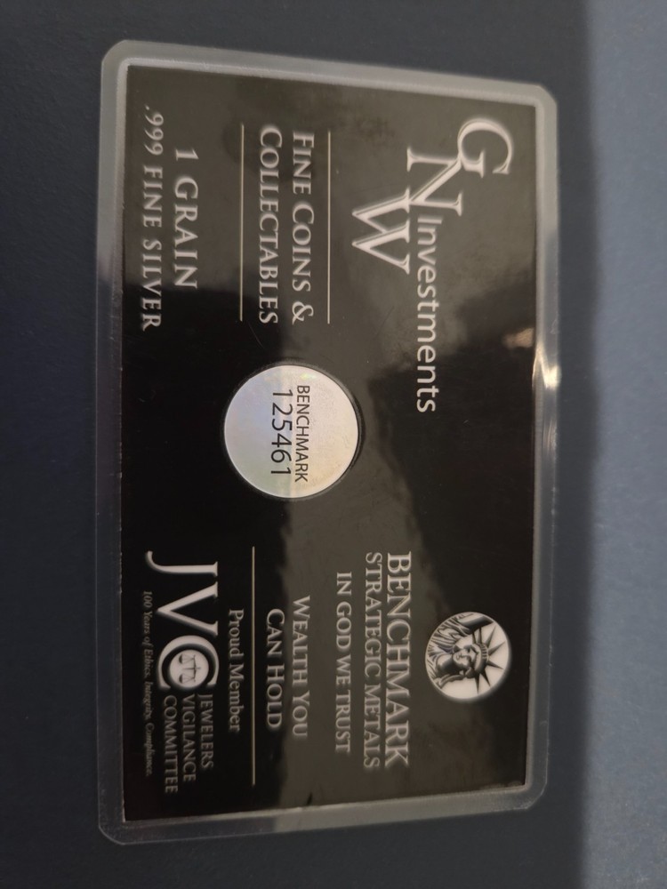 1 GRAIN FINE SILVER .999 PURITY