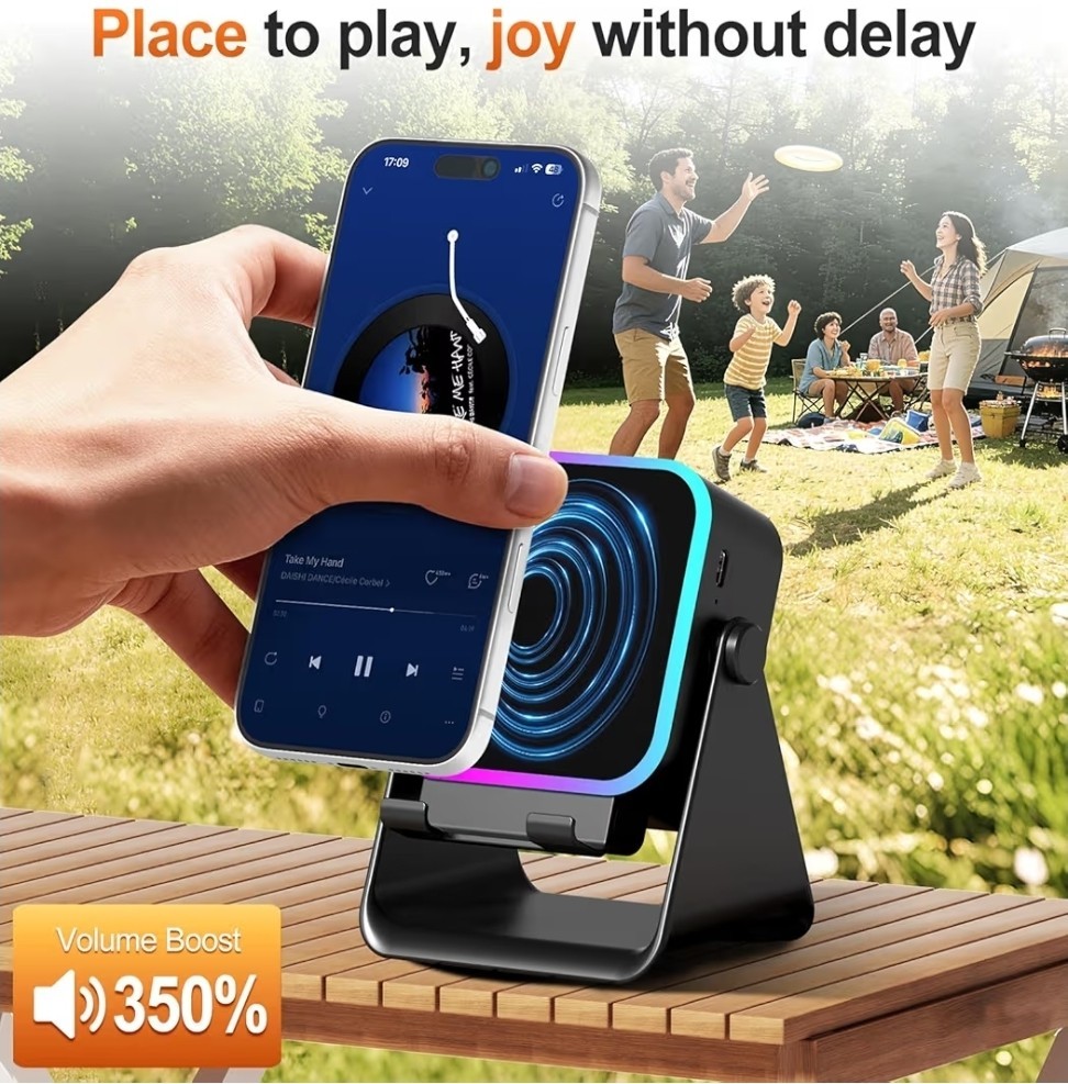 BOLONMI Bluetooth Audio Dock 3500mAh Colorful Lights Black For iPhone/Android
