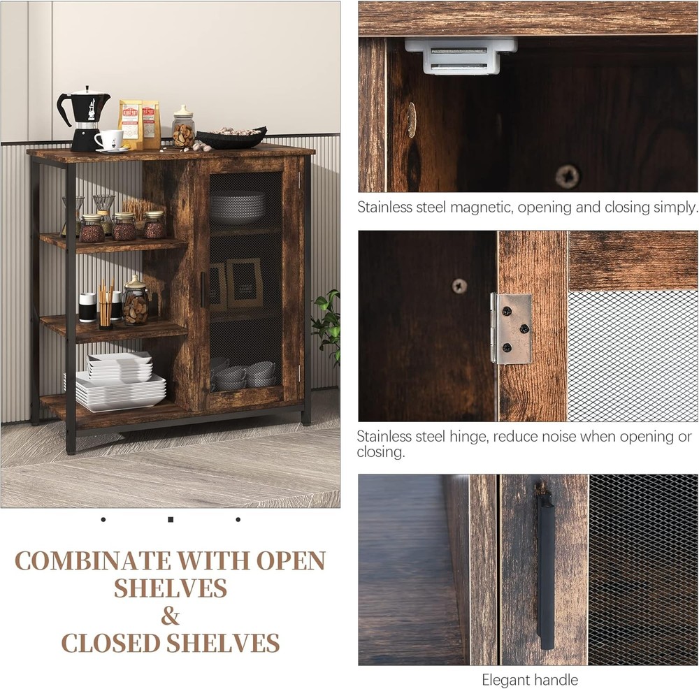 Mini Coffee Bar Cabinet W/ Storage 27.5'' Small Kitchen Bar Table Cute Corner