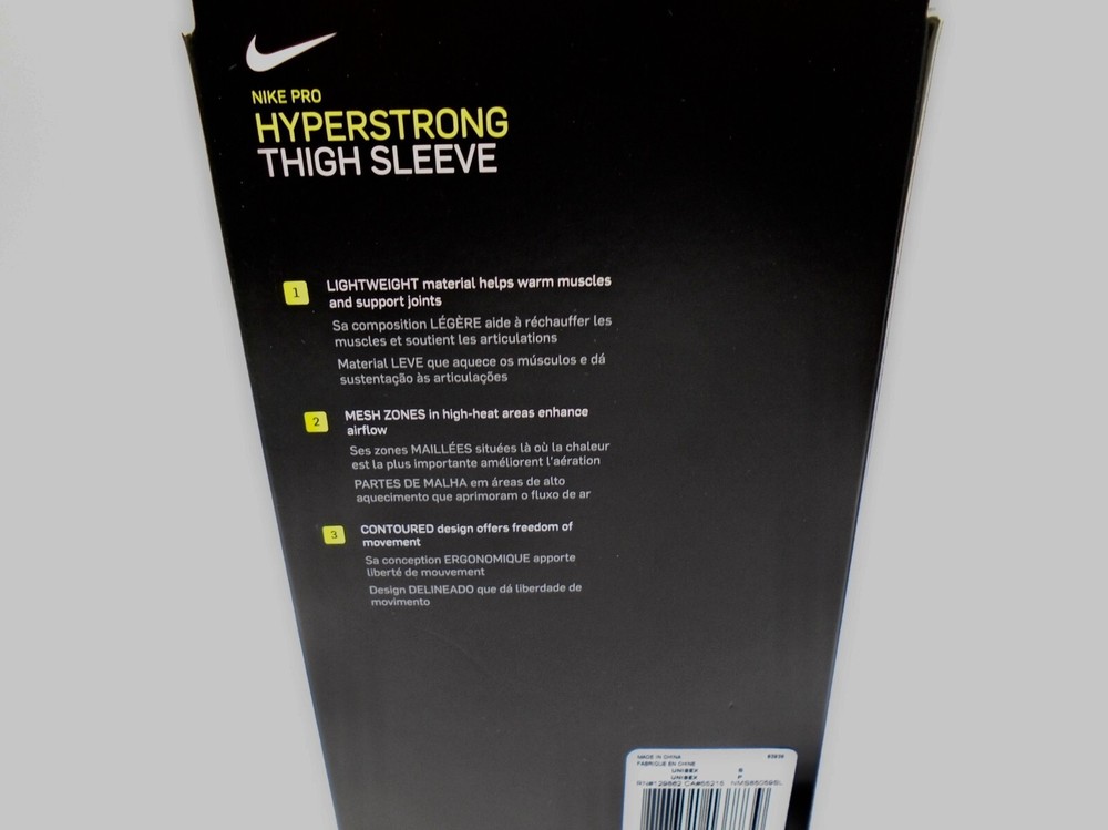 Nike HyperStrong Thigh Sleeve Adult Small Training Support Black