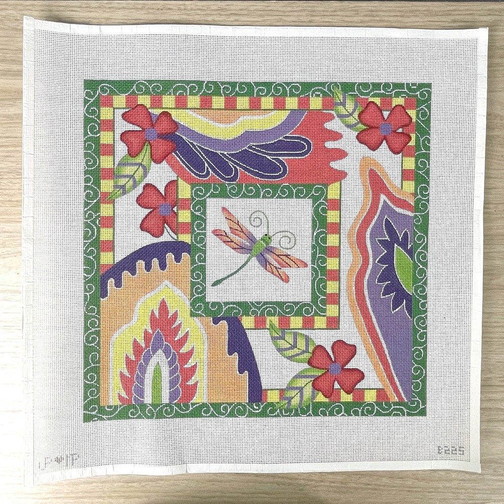 JP Needlepoint Dragonfly & Paisleys needlepoint canvas #B225