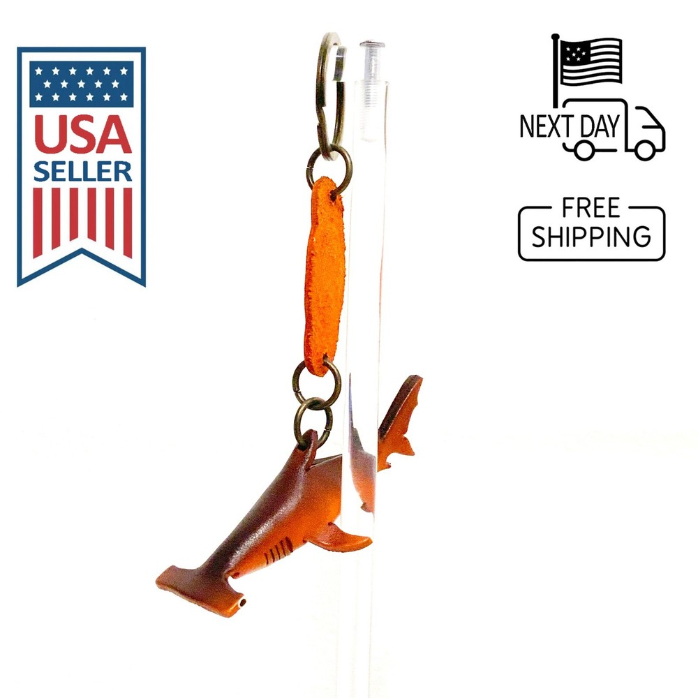 Hammerhead Shark Handmade Leather Keyring