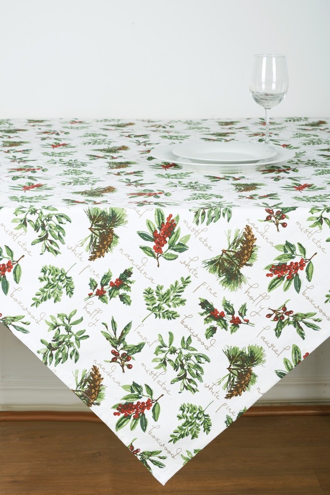 Winter Botanical Table Topper 54" x 54"
